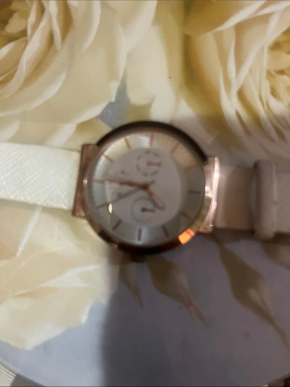 White Leather Strap Watch - Women's Classic